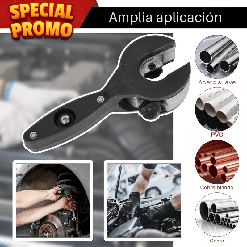 PipeMaster – Cortador de Tubos Compacto con Mango de Trinquete