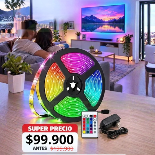 Cinta Led Ibek 5m RGB Multicolor Con Control Dimeable