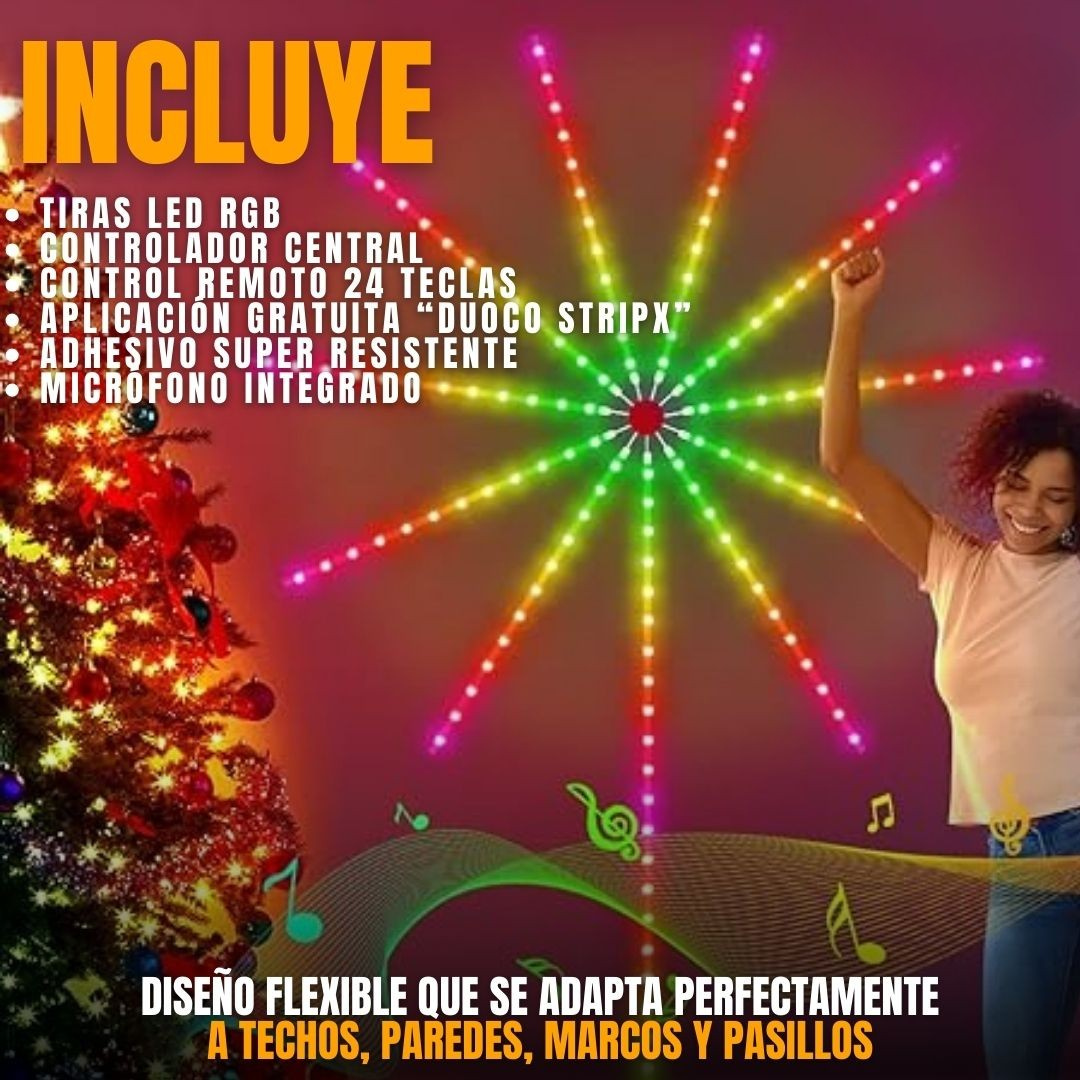 ✨ Fireworks LED 360° – Iluminación que Sorprende