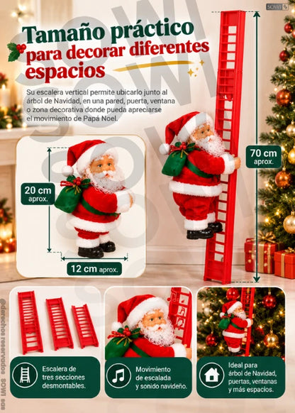 Papá Noel Trepador con Escalera, Movimiento y Sonido - Imagen 7