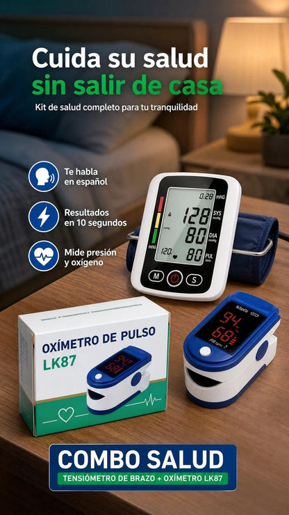 Tensiómetro y Oxímetro LK87 Voz Español asset 1